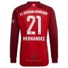 Maglia da Calcio a Maniche Lunghe FC Bayern Monaco Lucas Hernandez 21 Casa 2021-22 per Uomo